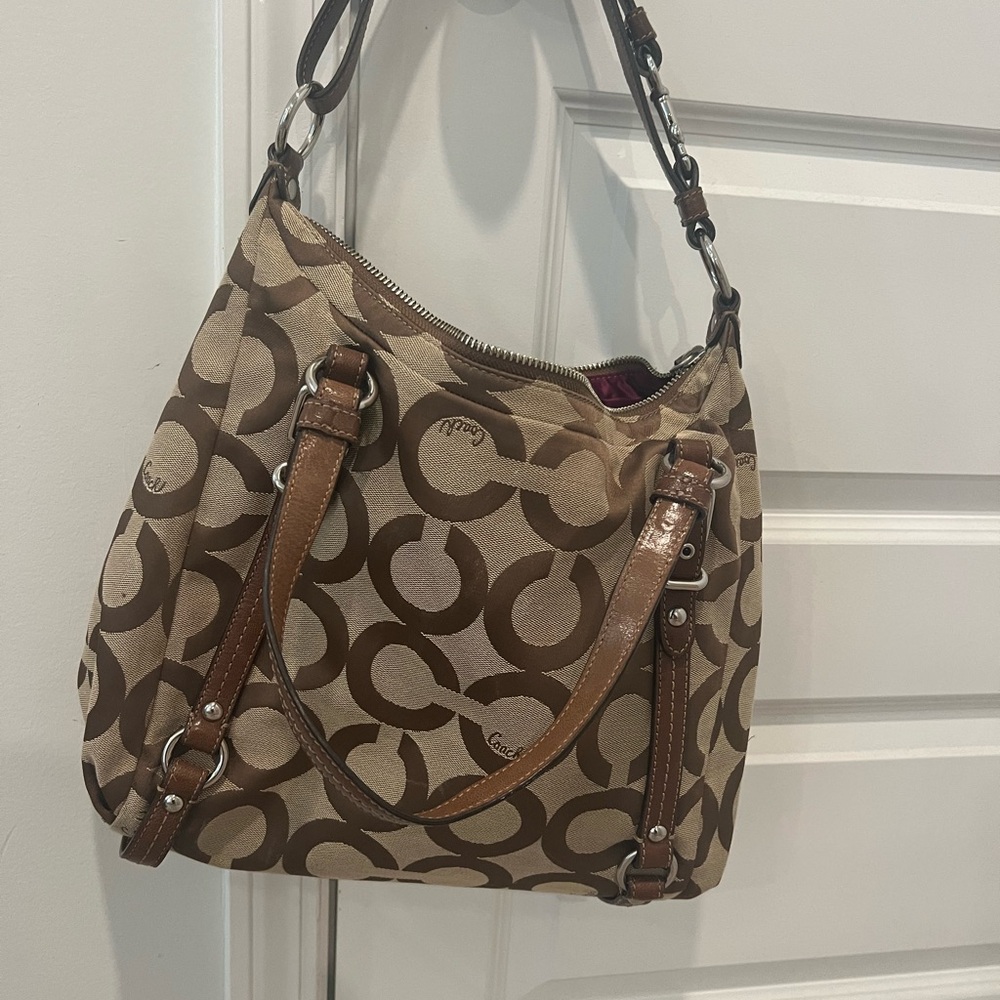 Coach Brown Signature Shoulder Bag
